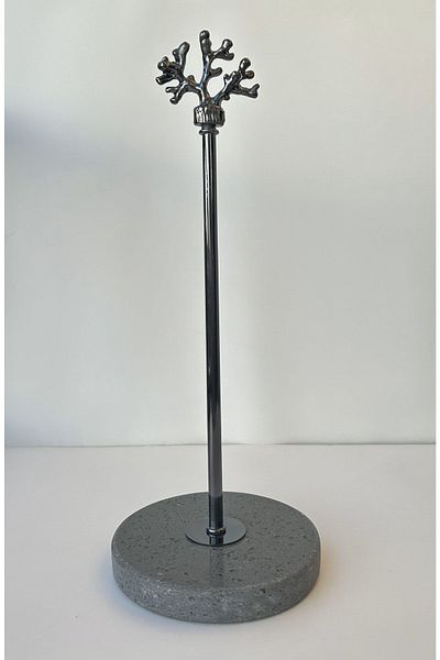 bemdesign Marble Decorative Roll Paper Towel Holder Bathroom - Kitchen Organizer - Platinum