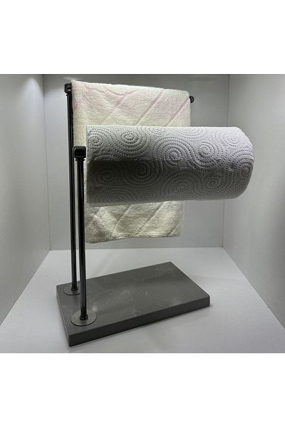 bemdesign Marble Decorative Towel Holder Bathroom Organizer Platinum
