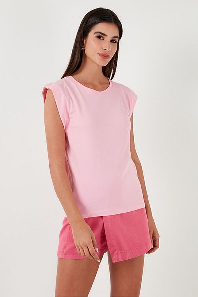 Lela Αμάνικο μπλουζάκι T 100% Cotton Crew Neck 5864019