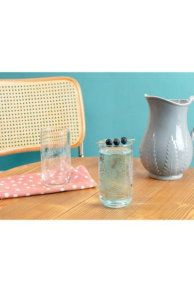 Madame Coco Musette-white Flowers 4-Piece Soft Drink Glass Set - 365 ml