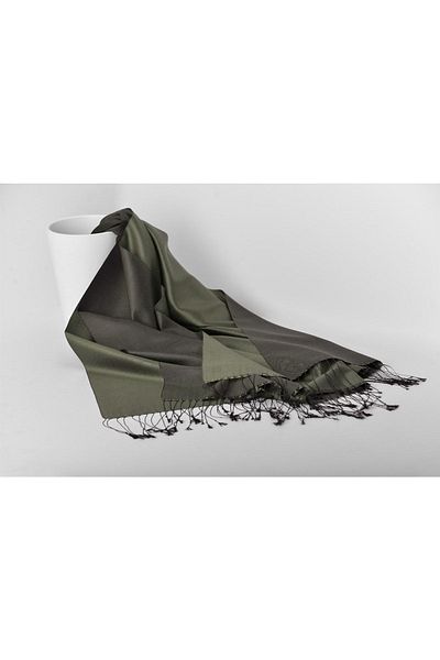 ARMANDA Silk Shawl - 100% Silk Shawl Black Khaki