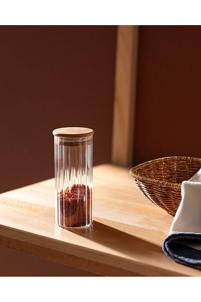 Madame Coco Lunel Zylindrisches Gewürzglas aus Glas mit Optik - 360 ml