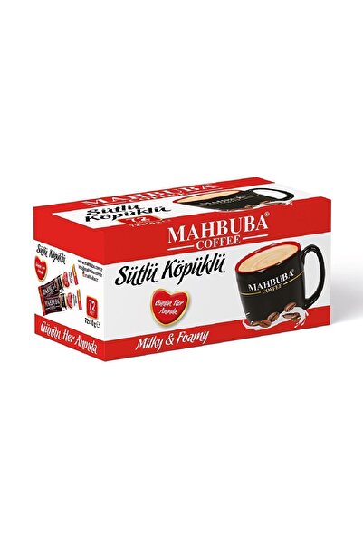 Mahbuba 3ü1 Arada Sütlü Köpüklü 72x10gr Mini Küçük Boy Ikramlık Otobüs Hazır Kahve Kutu