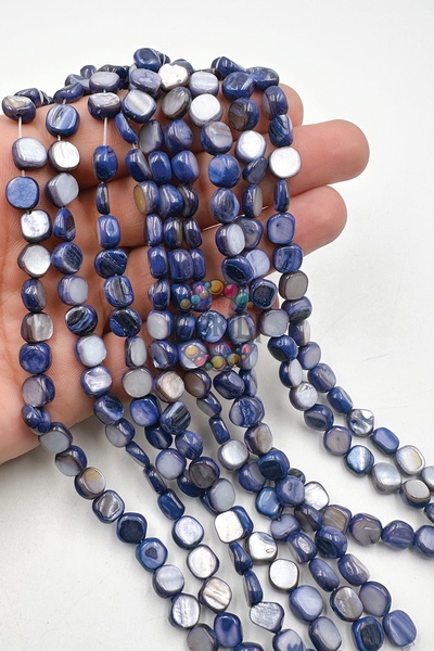 Ebruli Boncuk Φυσικές Χάντρες από Φυσικό Έγχρωμο Μαργαριτάρι - 1 Σειρά