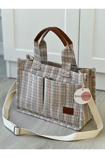 BAGLOVİS Canvas Shoulder Bag with Precepts