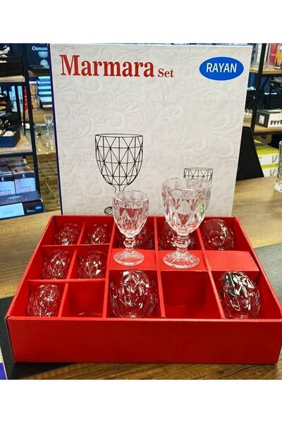 DİBA AVM طقم مشروبات غازية بجانب القهوة مكون من 12 قطعة