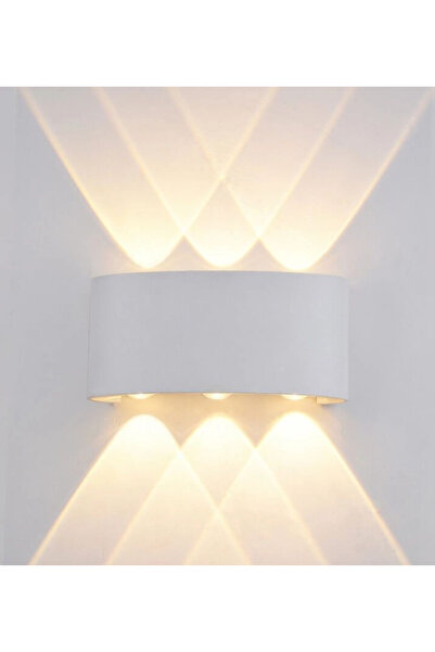 Buiva Modern Dekoratif Iç ve Dış Mekan Çift Yönlü Ledli Aplik Beyaz Renk Gün Işığı 4000K