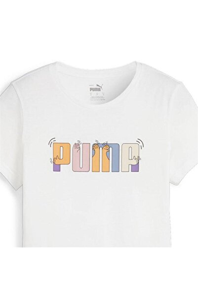 Puma Γυναικείο λευκό μπλουζάκι με γραφικό σχέδιο ESS+ - 679916   02