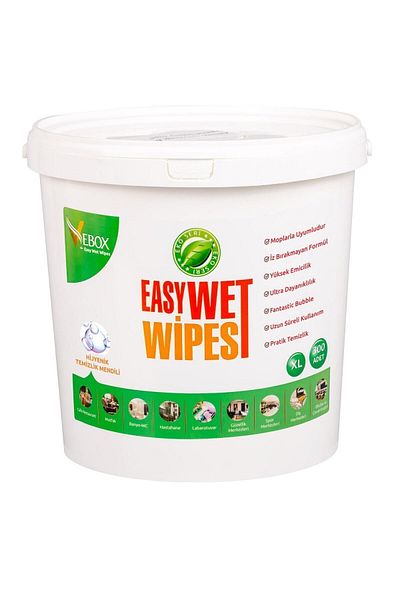 VEBOX Easy Wet Wipes Bucket Wet Wipes Fantastic Bublle Scented Eco 300 pcs