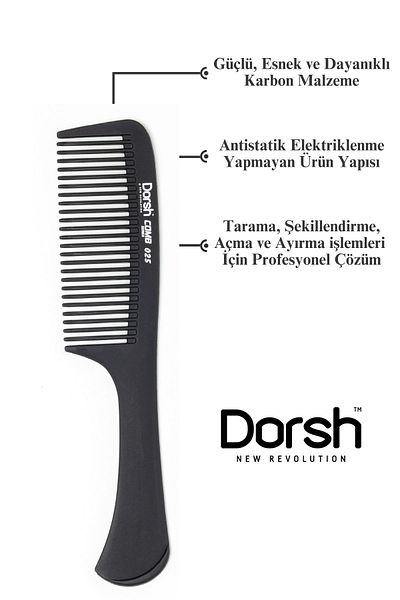 Dorsh Antistatic Carbon Comb - 025