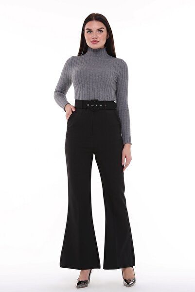 CEDY DENIM CEDY Picior spaniol pentru femei, talie înaltă, pantaloni cu curea...