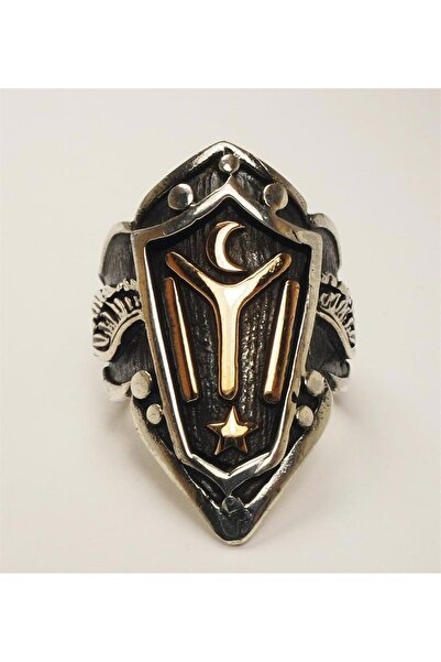 OSMANLI GÜMÜŞ Diriliş Ertuğrul Iyı Motifli Gümüş Erkek Zihgir Yüzük