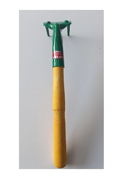 haskalıp Mini Üç Diş Ahşap Saplı Tırmık Çapa