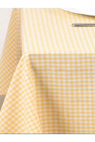 GOLDRİSE Piti Kareli Pamuk Masa Örtüsü Piknik Örtüsü Nostaljik Örtüsü SARI