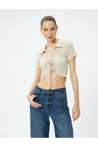 Koton Tricou pentru femei Koton Beige - 4SAL10129IK