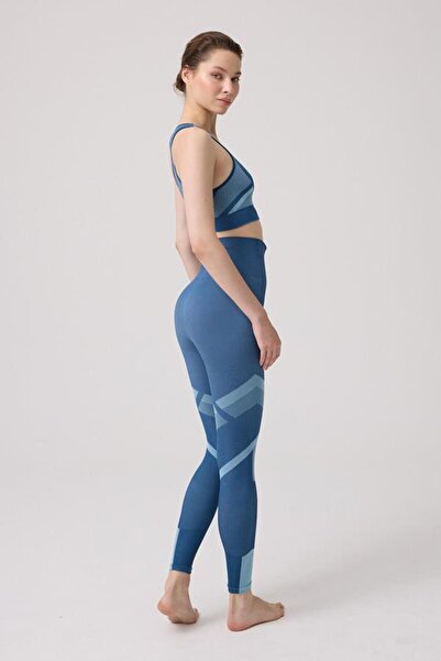 Cottonhill High Waist Seamless Women's Blue Sports Leggings