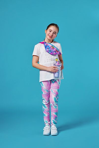 Coral High 11501 Model Pink Purple Milkshake Ice Cream Patterned Kids Waist Bag