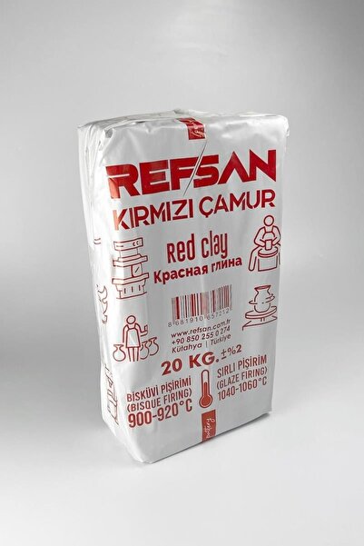 Ref-San 312 Kırmızı Çamur (SERAMİK KİLİ) Vakumlu - 20 Kg