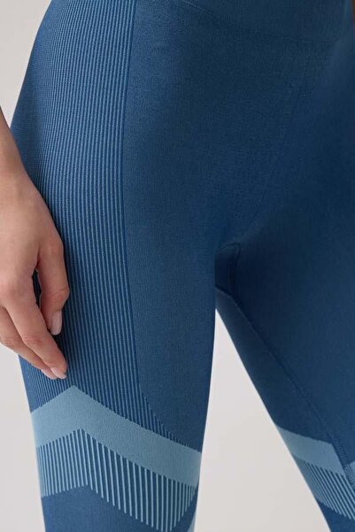 Cottonhill High Waist Seamless Women's Blue Sports Leggings