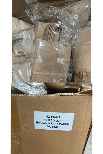 figanlar ambalaj 200 bucăți pungi de carton cu mâner răsucit - 15x8x20