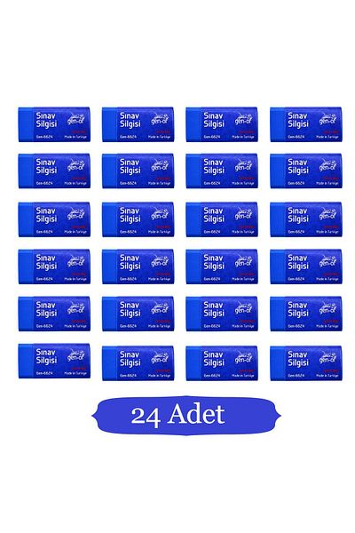 Gen-Of Blue Medium Size Exam Eraser - No:24 Dust Free (GEN-6624) 24 Pieces