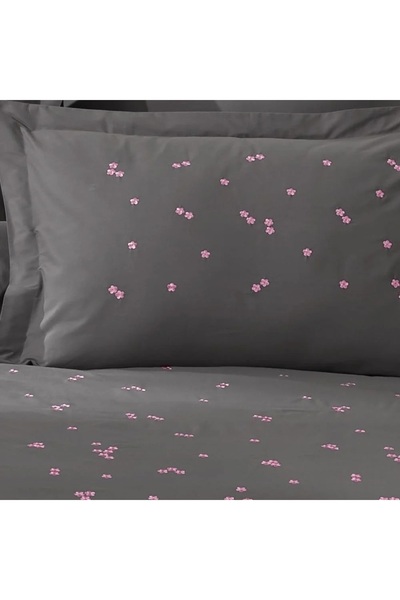 Hobby Spring Gray Embroidered Double Hobby Duvet Cover Set