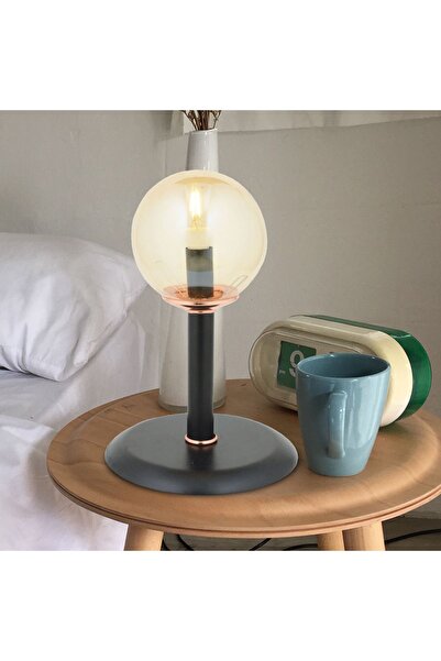 Apliqa Erna siyah bal camlı  Modern Çalışma Masası Lambası