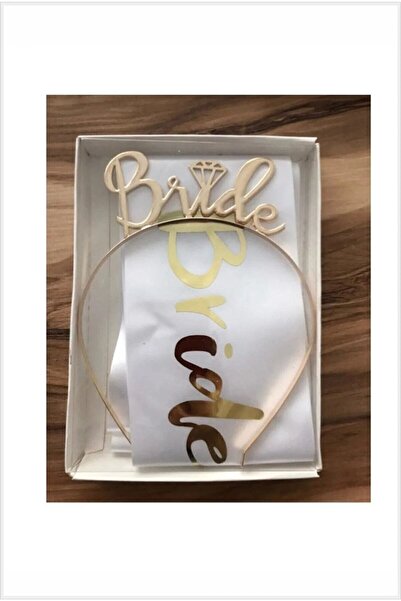 Dizayn Parti Evi Bride To Be Taç Ve Kuşak Seti - Gold