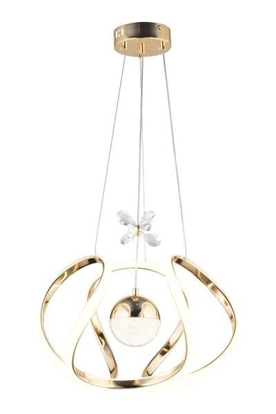 Apliqa Laurel Gold 3 Renkli 75 Watt Kristal Ledli Modern Oturma Odası Salon Sarkıt Avize