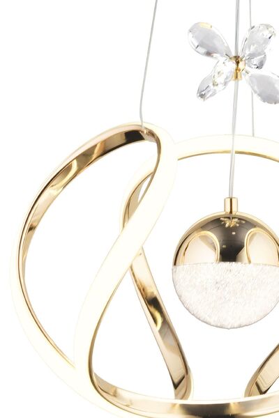 Apliqa Laurel Gold 3 Renkli 75 Watt Kristal Ledli Modern Oturma Odası Salon Sarkıt Avize