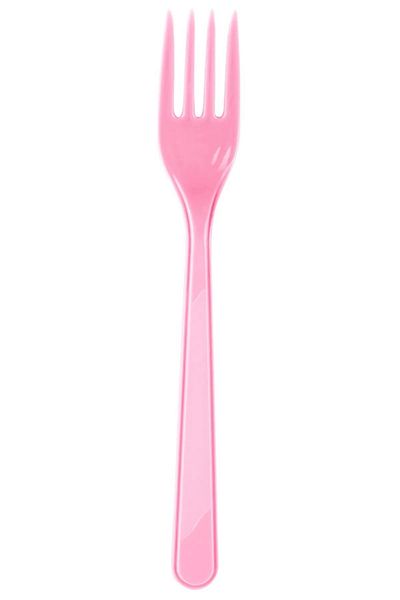 Dizayn Parti Evi 25 Pieces Pink Colored Fork Hard Resistant Plastic Luxury Disposable Birthday Party Presentation Fork