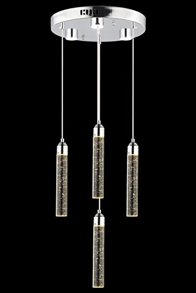 Apliqa Zaki 4 lü Krom Kaplama 3 Renkli 58 Watt Ledli Modern Tasarım Oturma Odası,Genç Odası,Yatak Odası,Sal