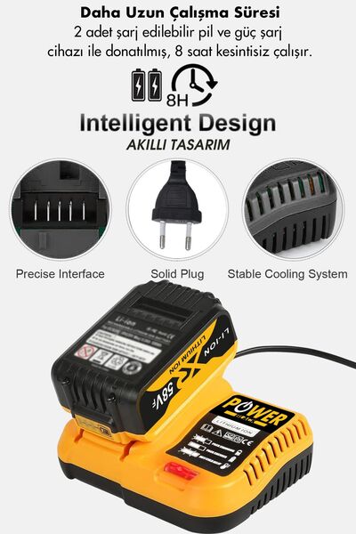 POWER BLACK GERMANYPROFESYONEL 2Akülü3LÜ SET Şarjlı Dal Ağaç Kesme Testere + Bağ Budama Makası + Akülü Vidalama