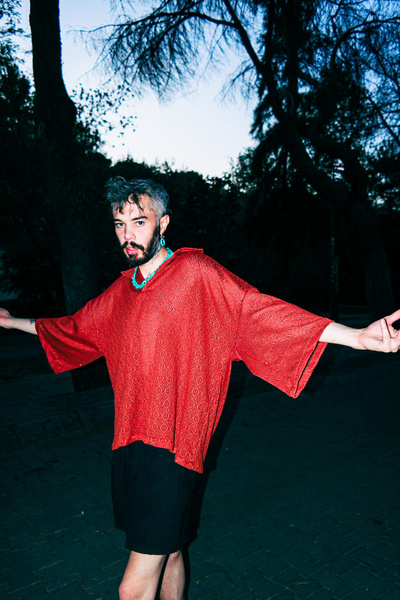 melongeneco Polo yaka delikli tişört midi boy t-shirt