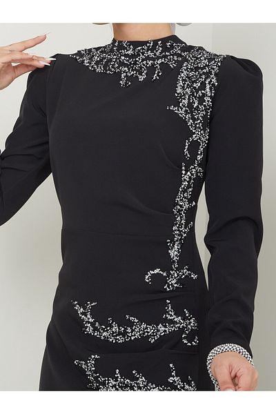 İvamoda Βραδινό φόρεμα θαλάσσιο Hijab DNZ001
