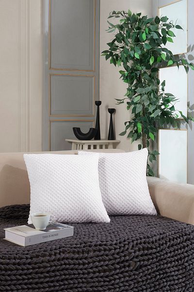 SHAL HOME 44x44cm Shal Plaid Set of 2 Decorative Pillowcases