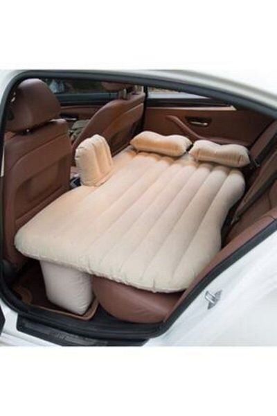 Medilix Beige Inflatable Car Seat Bed Automobile Back Seat Vehicle Pillow Pump Repair Kit