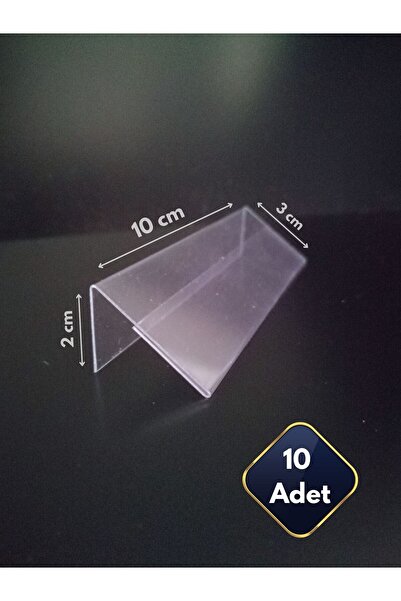 Global Türk Etiketlik isimlik Kartvizitlik 10x3 cm PVC Plastik Şeffaf Stand Ü...