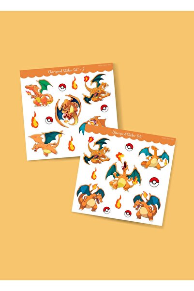 MiniThingsArt Charizard - Pokemon - sticker - parlak kağıt 2'li set
