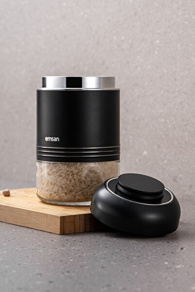 Emsan Black Moko 650 ml Storage Jar