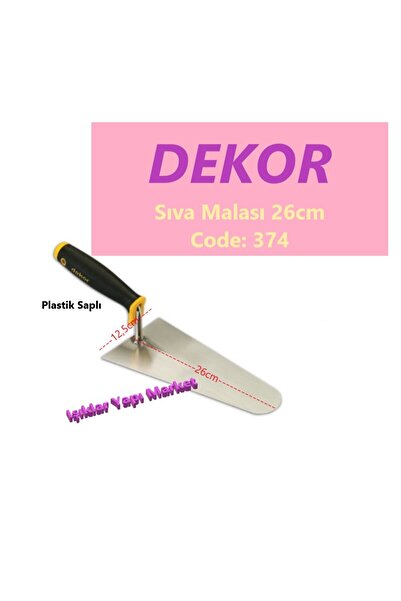 Dekor Sıvacı Ustası Sıva Malası-26 (12,5x26cm) Plastik Saplı Code_374
