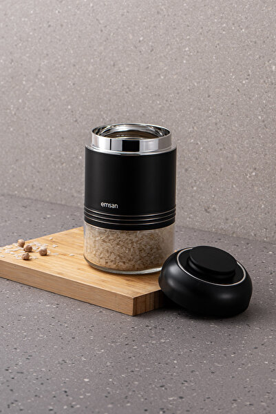 Emsan Black Moko 650 ml Storage Jar