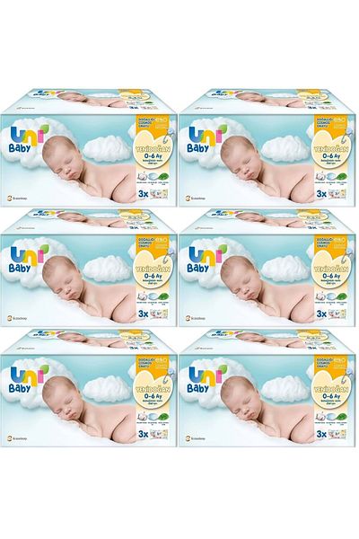Uni Baby 40 Sheets Wet Towels for Newborn - Sensitive (18 Pieces Set) 720 Sheets for Delicate Skin (6PK*3)