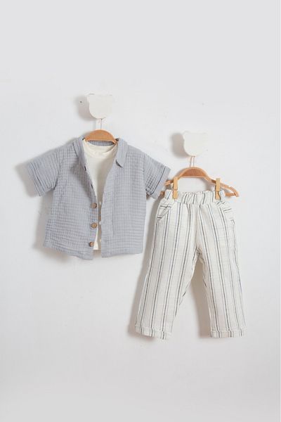 SS ÇEliK KOOP Muslim Summer Set - 3-Piece Lower and Upper Set