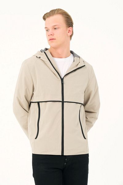 PIQUE Sebastian Beige Coat - Ανδρικό με κουκούλα και φερμουάρ