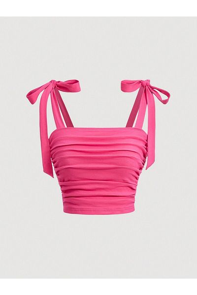 Wildco Καλοκαιρινό Crop Top με φιόγκο, Καλοκαιρινό φαρδύ μπλουζάκι με φιόγκο
