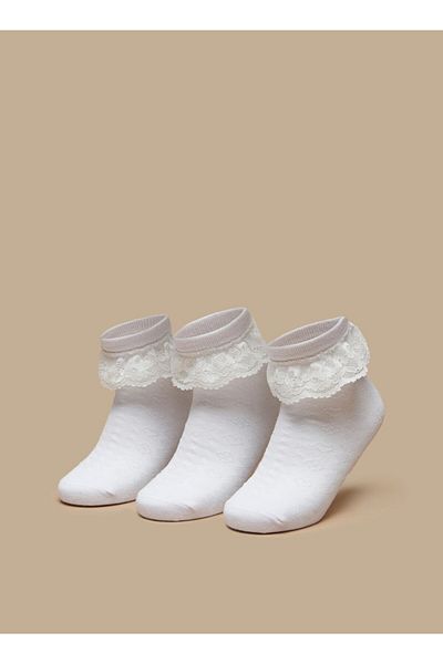 LBL by Shoexpress Lace Detail Crew Length Socks - Set of 3