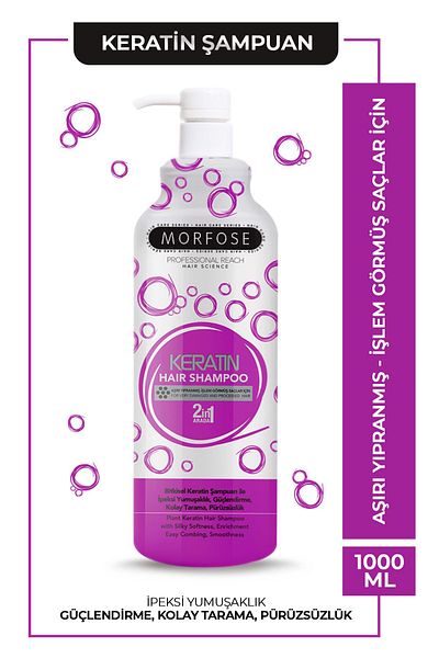 Morfose 1000 ml Keratin Hair Care Shampoo - Nourishing and Protective Effect