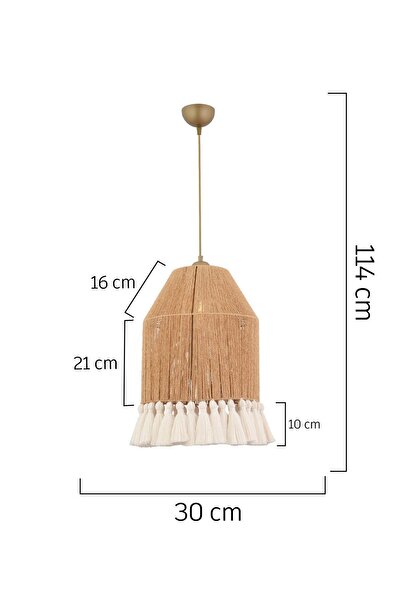Apliqa Macaron Tekli Hasır Makrome Desenli Bohem Tarzı Yatak Odası, Çocuk Odası, Koridor, Salon Sarkıt Aviz