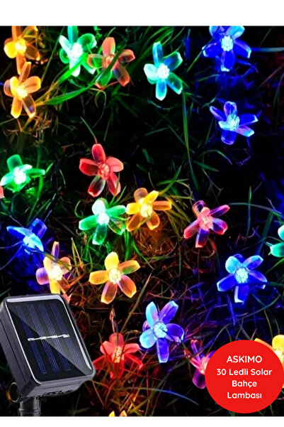 Solar Solar 50 Led Cherry Blossom Ip65 Waterproof Solar Light Chain 5 Meters Rgb Rainbow